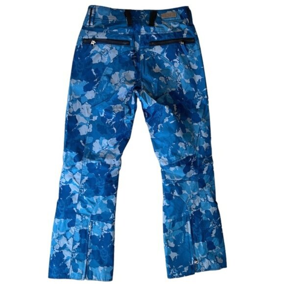 Obermeyer Blue Floral Insulated Ski Pants - Size 4 - Picture 2 of 4